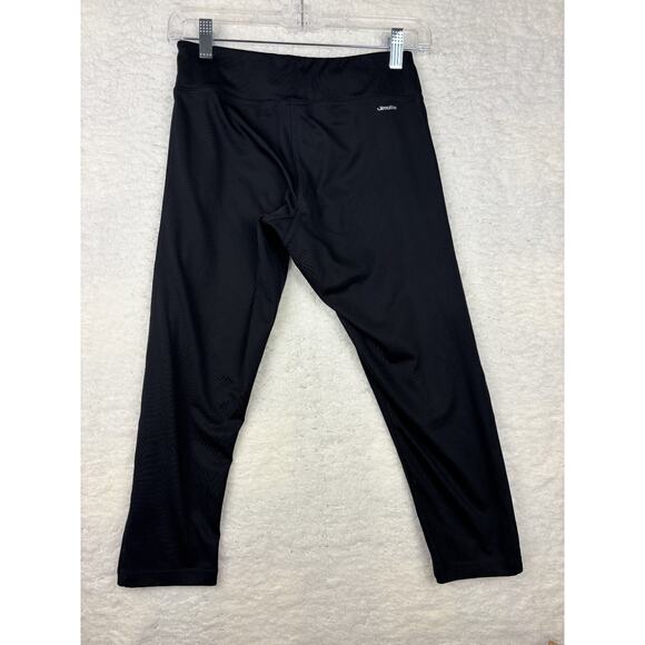 Adidas Climalite Black Capri Leggings Sz S Moisture-Wicking Workout Pants - Picture 4 of 7